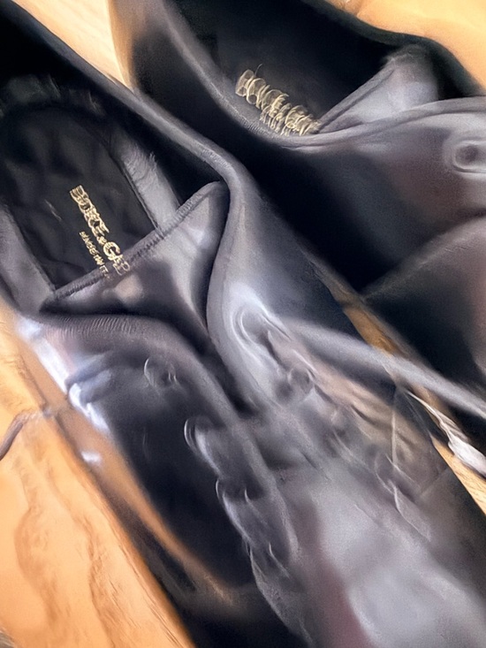 Dolce & Gabbana Black Patent Leather Lace-Up Oxfords